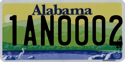 AL license plate 1AN0002