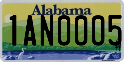 AL license plate 1AN0005