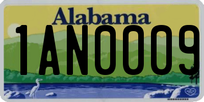AL license plate 1AN0009