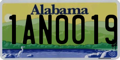 AL license plate 1AN0019