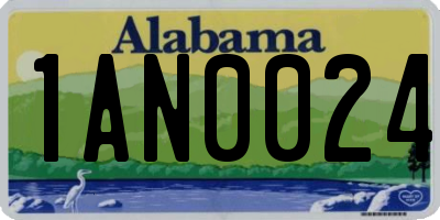 AL license plate 1AN0024