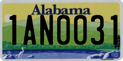 AL license plate 1AN0031