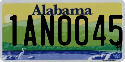 AL license plate 1AN0045