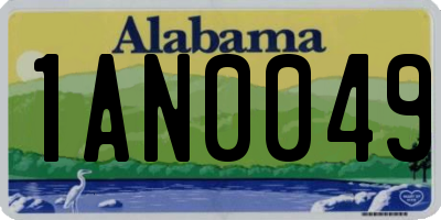 AL license plate 1AN0049