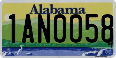 AL license plate 1AN0058