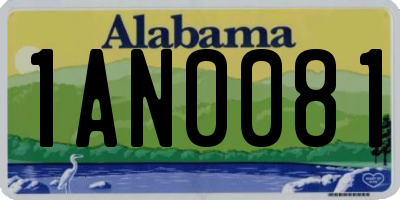 AL license plate 1AN0081