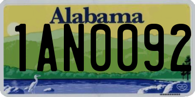 AL license plate 1AN0092