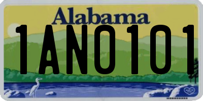 AL license plate 1AN0101