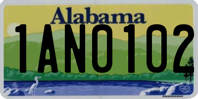 AL license plate 1AN0102