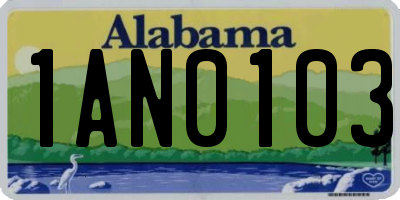 AL license plate 1AN0103