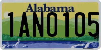 AL license plate 1AN0105