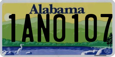 AL license plate 1AN0107