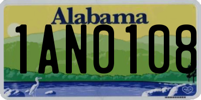 AL license plate 1AN0108