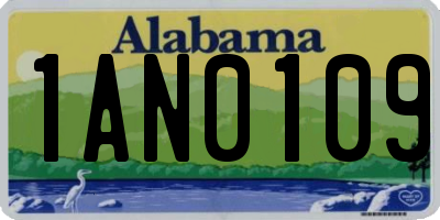 AL license plate 1AN0109