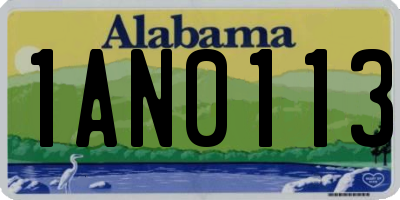 AL license plate 1AN0113