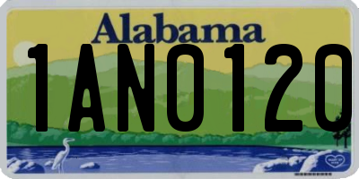 AL license plate 1AN0120