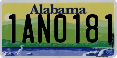 AL license plate 1AN0181