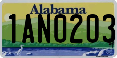 AL license plate 1AN0203