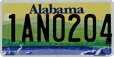 AL license plate 1AN0204