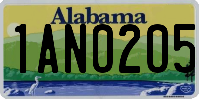 AL license plate 1AN0205