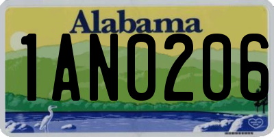 AL license plate 1AN0206