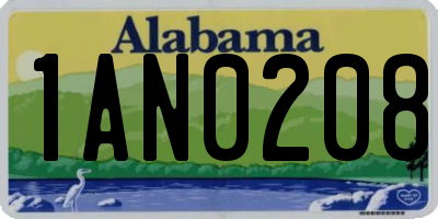 AL license plate 1AN0208