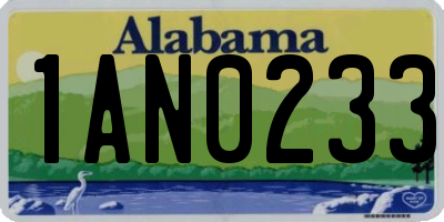 AL license plate 1AN0233