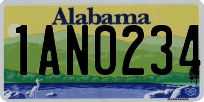 AL license plate 1AN0234