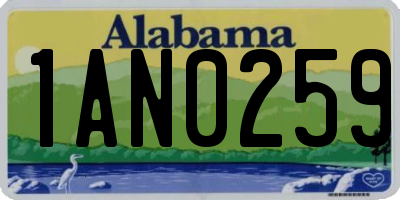 AL license plate 1AN0259