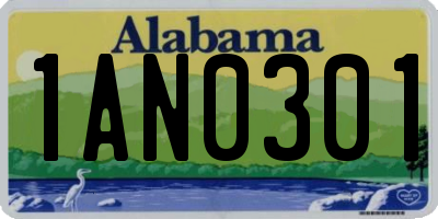 AL license plate 1AN0301