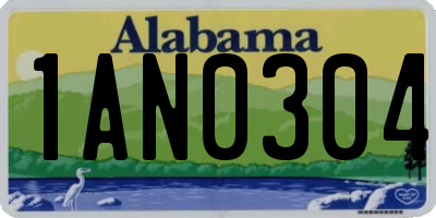 AL license plate 1AN0304