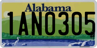 AL license plate 1AN0305