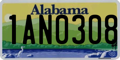 AL license plate 1AN0308
