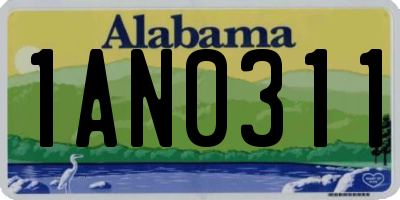 AL license plate 1AN0311