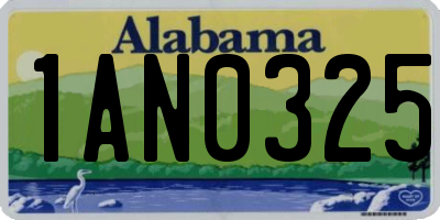 AL license plate 1AN0325