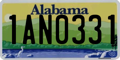 AL license plate 1AN0331
