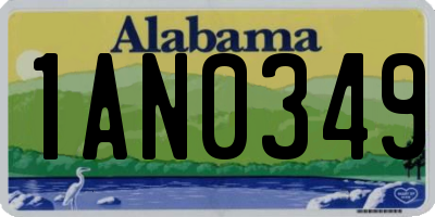 AL license plate 1AN0349