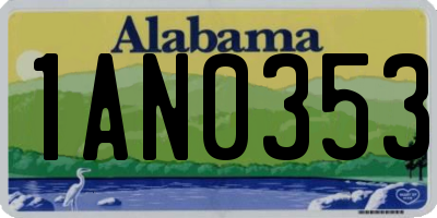 AL license plate 1AN0353