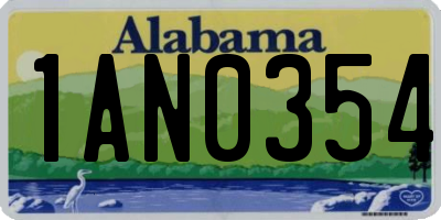 AL license plate 1AN0354