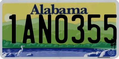AL license plate 1AN0355