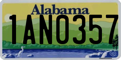 AL license plate 1AN0357