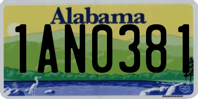 AL license plate 1AN0381