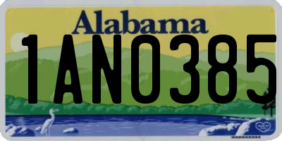 AL license plate 1AN0385