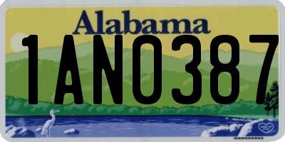AL license plate 1AN0387