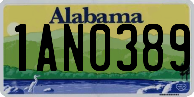 AL license plate 1AN0389