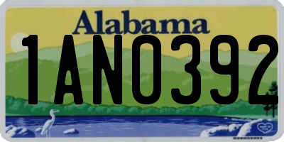 AL license plate 1AN0392
