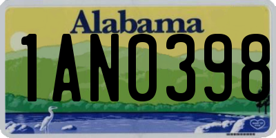 AL license plate 1AN0398