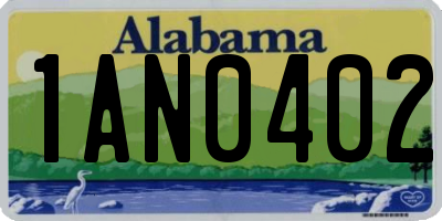 AL license plate 1AN0402