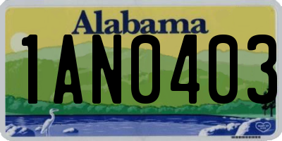 AL license plate 1AN0403
