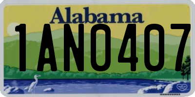 AL license plate 1AN0407